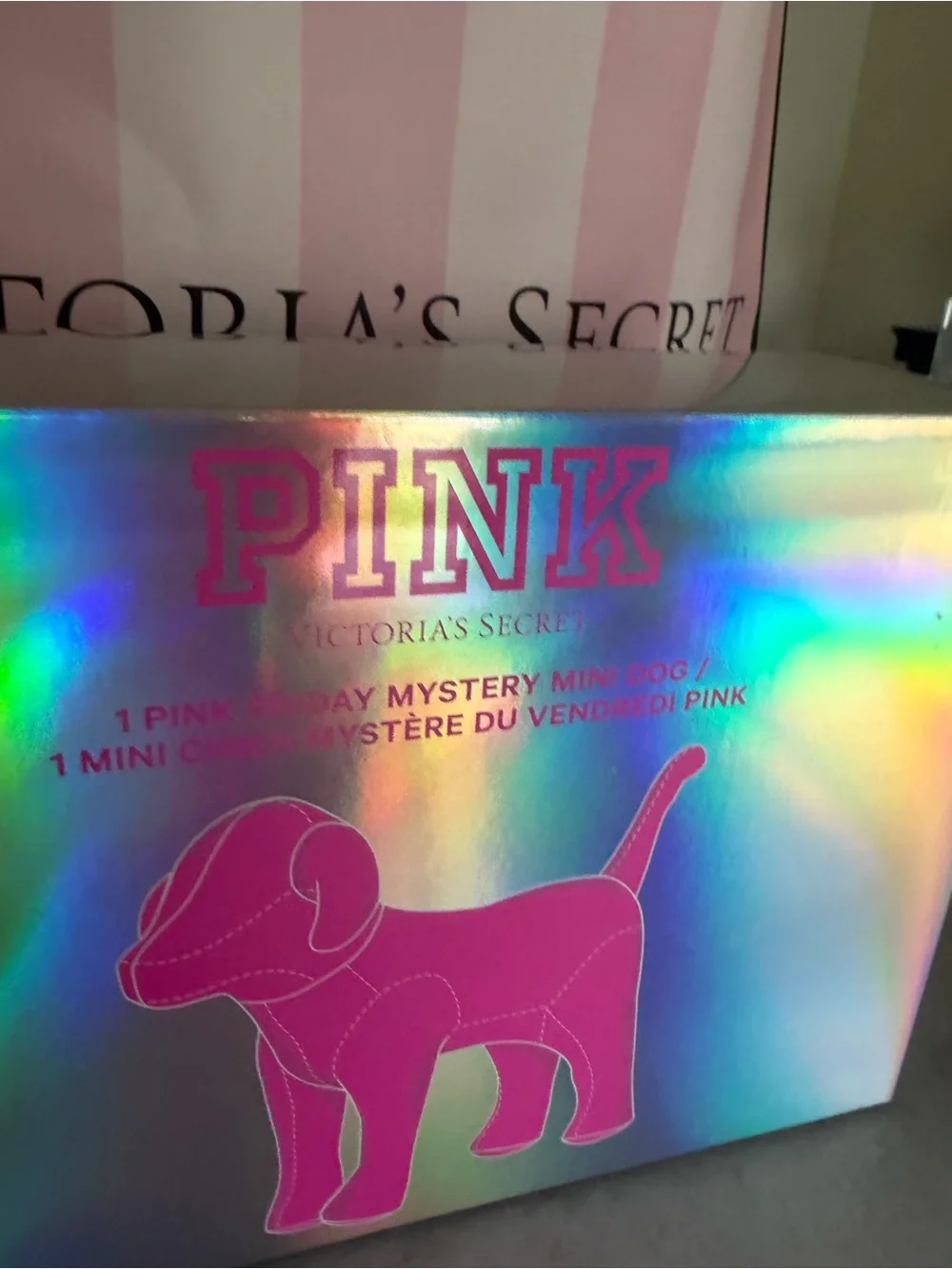 PINK Victoria's Secret Mystery Mini Dog NEW - Pink NEW IN BOX